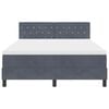 vidaXL Ł&oacute;żko sprężynowe z materacem Ciemnoszary 160 x 200 cm Aksamit