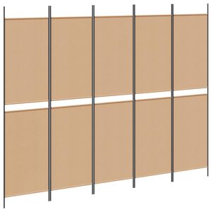 vidaXL 5-panelowy parawan Beżowy 250 x 200 cm tkanina