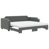vidaXL Sofa rozsuwana z materacami, ciemnoszara, 80x200 cm, tkanina