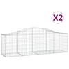vidaXL Kosze gabionowe, 2 szt, 200x50x60/80 cm, galwanizowane żelazo