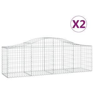 vidaXL Kosze gabionowe, 2 szt, 200x50x60/80 cm, galwanizowane żelazo