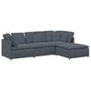 vidaXL Sofa modułowa z podn&oacute;żkiem i poduszkami aksamitna ciemnoszara
