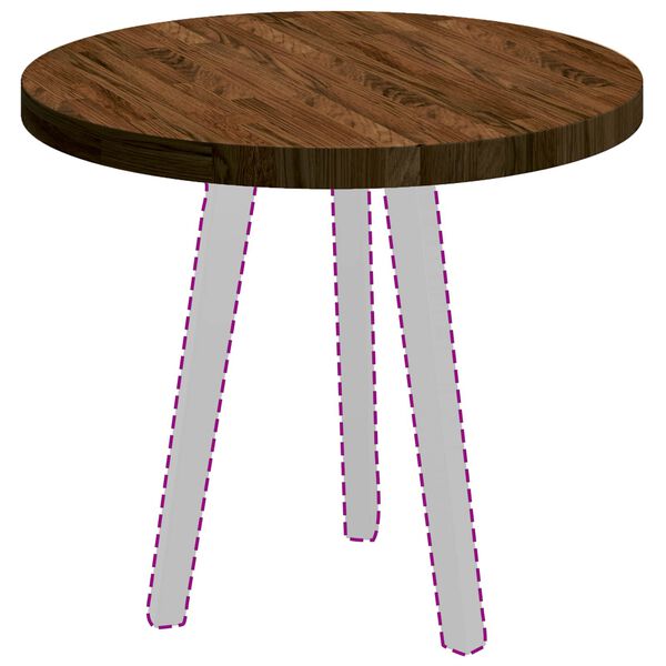 vidaXL Blat stołu Ciemny brąz &Oslash; 60 x 4 cm Dąb lite