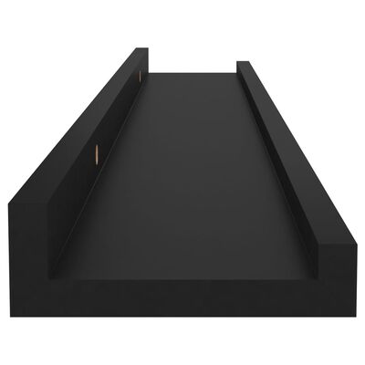 vidaXL Półki ścienne, 4 szt., czarne, 60x9x3 cm