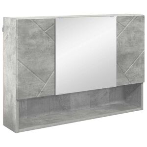 vidaXL Szafka z lustrem z drzwiami Betonowy szary 80 x 17 x 55 cm