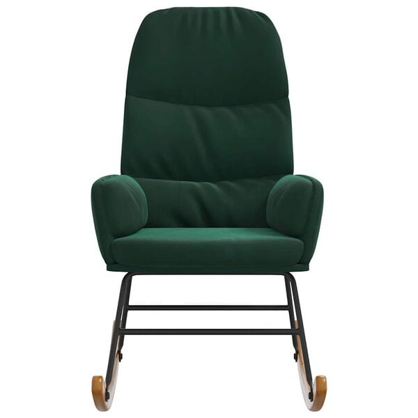 vidaXL Fotel bujany, ciemnozielony, tapicerowany aksamitem