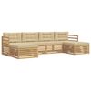 vidaXL Zestaw sof na zewnątrz 6 pcs Biały i Beżowy 325 x 162,5 x 73 cm