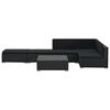 vidaXL 6-cz. zestaw wypoczynkowy do ogrodu, poduszki, czarny rattan PE
