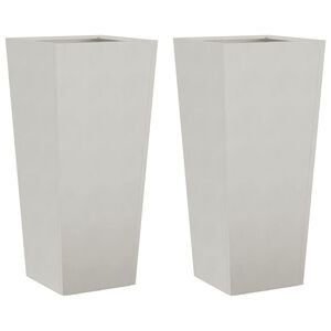 vidaXL Donice ogrodowe, 2 szt., 35x35x75 cm, stal nierdzewna