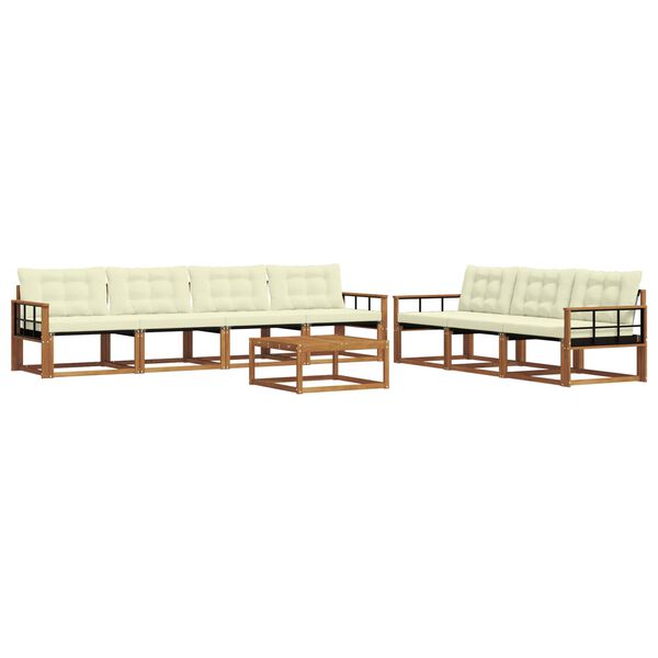vidaXL Zestaw sof na zewnątrz z poduszką 8 pcs Naturalny i Kremowy
