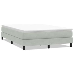 vidaXL Ł&oacute;żko Box Spring bez materaca Jasnoszary 160x210 cm Aksamit