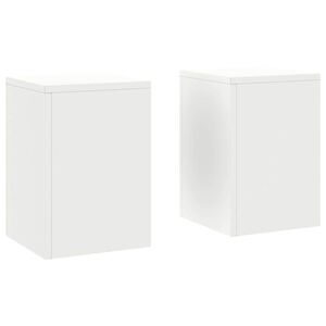 vidaXL Stojak na rośliny 2 szt. Biały 24 x 24 x 35 cm Stal zimnogięta
