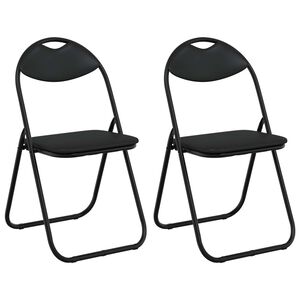 vidaXL Krzesło składane 2 pcs Czarny 48 x 43,5 x 81 cm