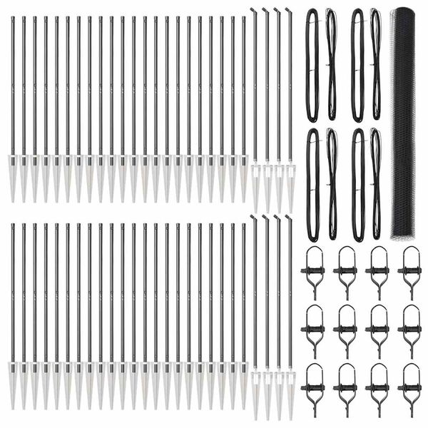 vidaXL Słupek ogrodzeniowy. Szary 100 x 1,6 m (siatka 25 mm)