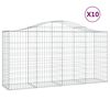 vidaXL Kosze gabionowe, 10 szt, 200x50x100/120cm, galwanizowane żelazo