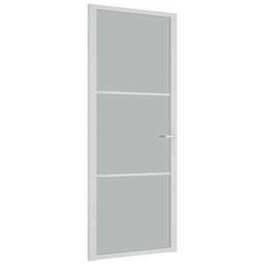 vidaXL Drzwi wewnętrzne, 83x201,5 cm, białe, matowe szkło i aluminium