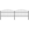 vidaXL Ogrodzenie ogrodowe z wł&oacute;cznią, stalowe, 359 x 125 cm, czarne