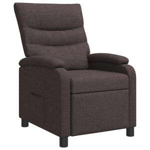 vidaXL Fotel recliner Ciemny brąz tkanina
