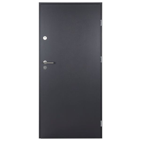 vidaXL Drzwi wejściowe, antracytowe, 90x200 cm, aluminium