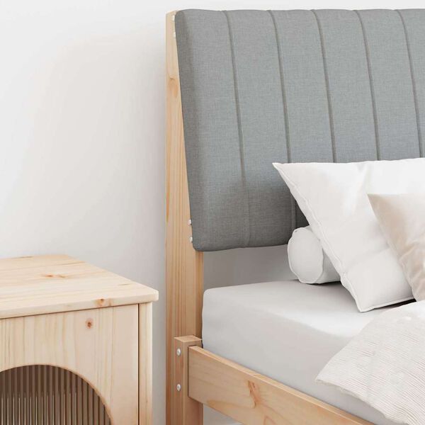 vidaXL Tapicerowane wezgłowie Jasnoszary 75 cm Lite drewno sosnowe