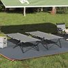 vidaXL Składane Ł&oacute;żko Kempingowe 2 pcs Szary 206 x 76 x 74 cm