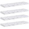 vidaXL P&oacute;łka ścienna 4 szt. Biały marmur 80 x 23,5 x 3,8 cm