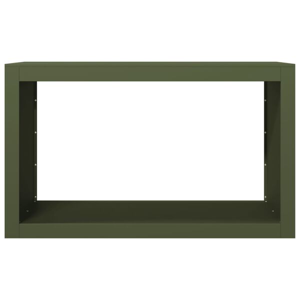 vidaXL Stojak na drewno opałowe, zielony, 100x40x60 cm, stalowy