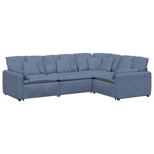 vidaXL Sofa modułowa z poduszkami Tkanina sztruksowa niebieska