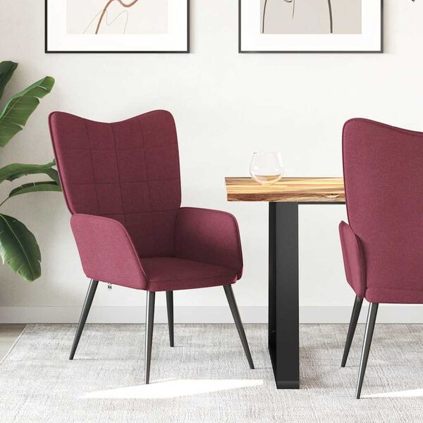 vidaXL Fotel, winna czerwień, obity tkaniną