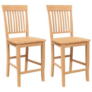vidaXL Hokery barowe 2 szt. Naturalne drewno lite guma