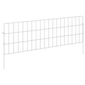 vidaXL Ogrodzenie z palikami 48 szt. 95 x 30 cm Stal ocynkowana