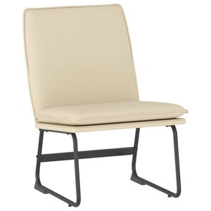 vidaXL Krzesło wypoczynkowe, kremowe, 52x75x76 cm, obite tkaniną
