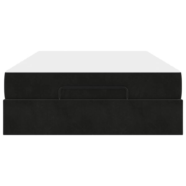 vidaXL Rama ł&oacute;żka z materacem z materacem 2 pcs Czarny Aksamit