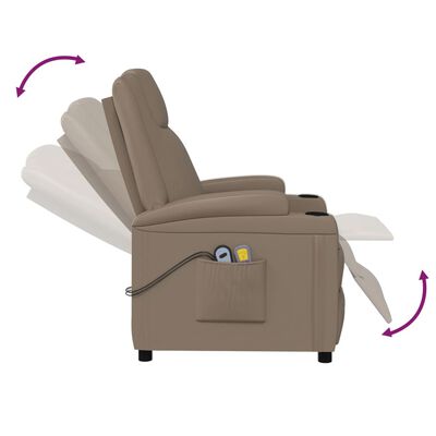 vidaXL Elektryczny fotel masujący, cappuccino, sztuczna skóra
