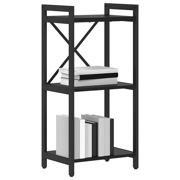 vidaXL P&oacute;łka na książki Czarny Dąb 40 x 30 x 85 cm