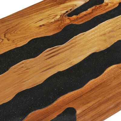 vidaXL Stolik kawowy, 100x50x40 cm, drewno tekowe i kamień wulkaniczny