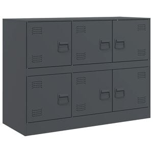 vidaXL Szafka boczna, antracytowa, 99x39x73 cm, stal
