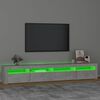 vidaXL Szafka pod TV z oświetleniem LED, szarość betonu, 240x35x40 cm