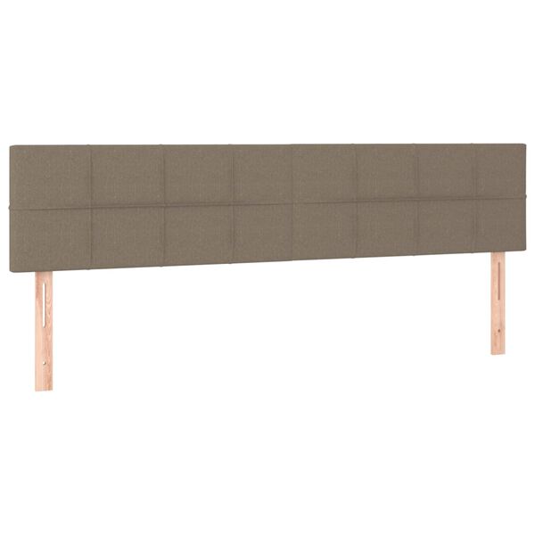 vidaXL Zagłówki do łóżka, 2 szt., taupe, 80x5x78/88 cm, tkanina