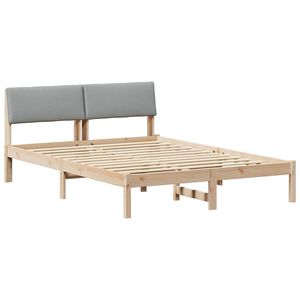 vidaXL Rama ł&oacute;żka Z zagł&oacute;wkiem Brązowy i jasnoszary 160 x 200 cm