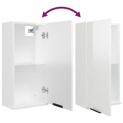 vidaXL 5-cz. zestaw szafek do łazienki, biały z połyskiem