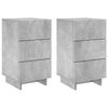 vidaXL Szafka Nocna 2 pcs Betonowy szary 33,5 x 34,5 x 60 cm