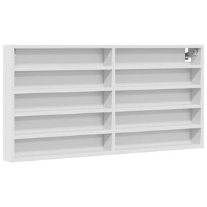 vidaXL Witryna, biała, 100x8,5x50 cm, materiał drewnopochodny