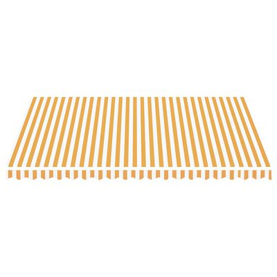 vidaXL Zapasowa tkanina na markizę, żółto-biała, 4,5x3,5 m