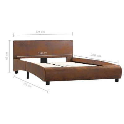 vidaXL Rama łóżka, brązowa, sztuczna skóra, 120 x 200 cm
