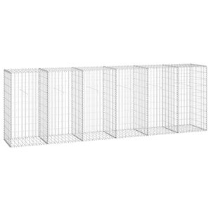 vidaXL Ściana gabionowa z pokrywami, galwanizowana stal, 300x50x100 cm