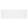 vidaXL Ścienna szafka TV z LED, biała, 100x35x31 cm