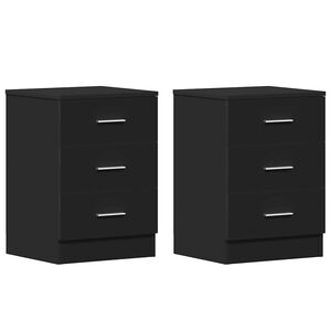 vidaXL Szafki nocne 2 szt., czarne 38x35x56 cm materiał drewnopochodny