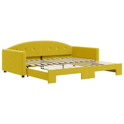 vidaXL Sofa rozsuwana, żółta, 100x200 cm, aksamit