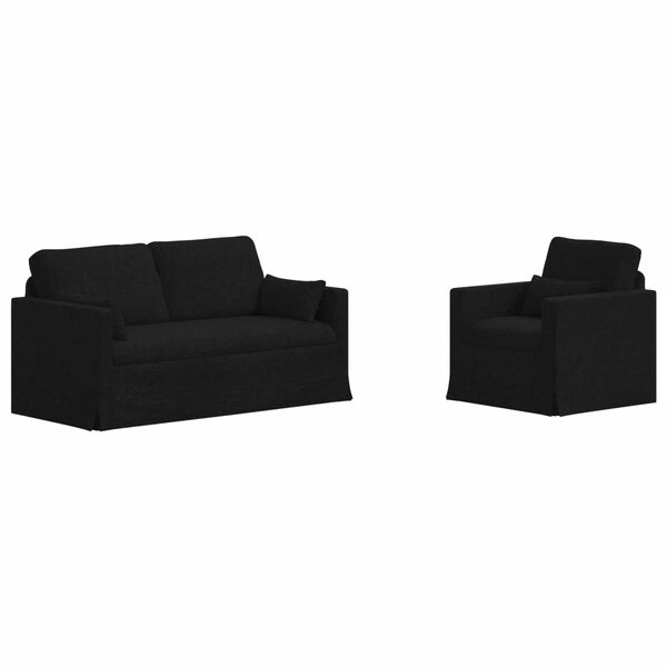 vidaXL Sofa 2 pcs Czarny